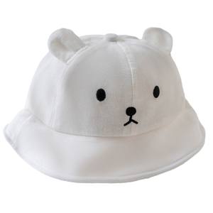 子供・ベビー用 キャラクタークマ柄 綿麻製 フィッシャーマンハット ベビー用日よけ帽子 男の子・女の子用
