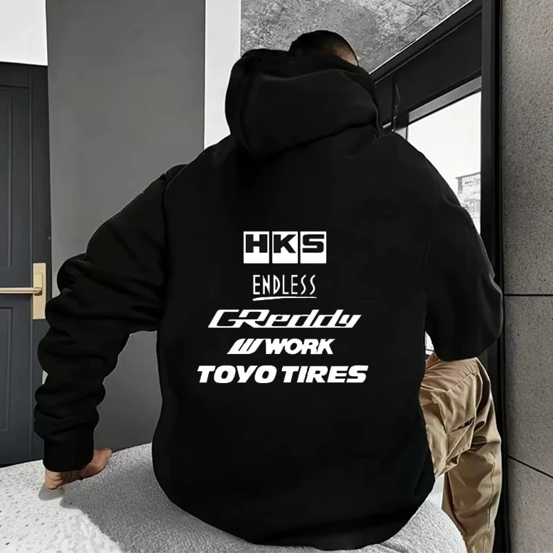 男性ファッションクールパーカー日本 JDM 修正車 HKS エンドレスパーカー男性女性ヴィンテージカジュアルトレーナー長袖プルオーバー