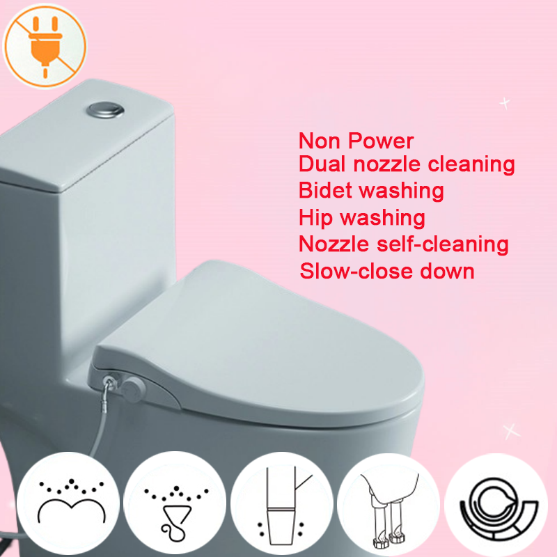 WETIPS 非電源スマート洗浄ビデシャワーデュアルノズル高速インストール便座 Tapa Inodoro Inteligente スマートトイレカバー