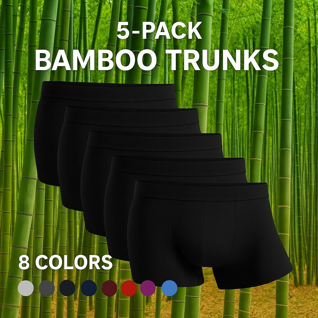 5 パック竹ボクサー男 XL XXL XXXL XXXXL 5XL 6XL プラスサイズの下着男性偏平足ジムショーツパンティー黒パンツギフト