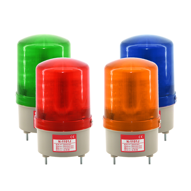 1Pcs 48V AC/DC LED N-1101 Rotating Sound Beacon Warning Light Lamp N-1101J Spiral Fixed Alarm For Industrial LTE-1101