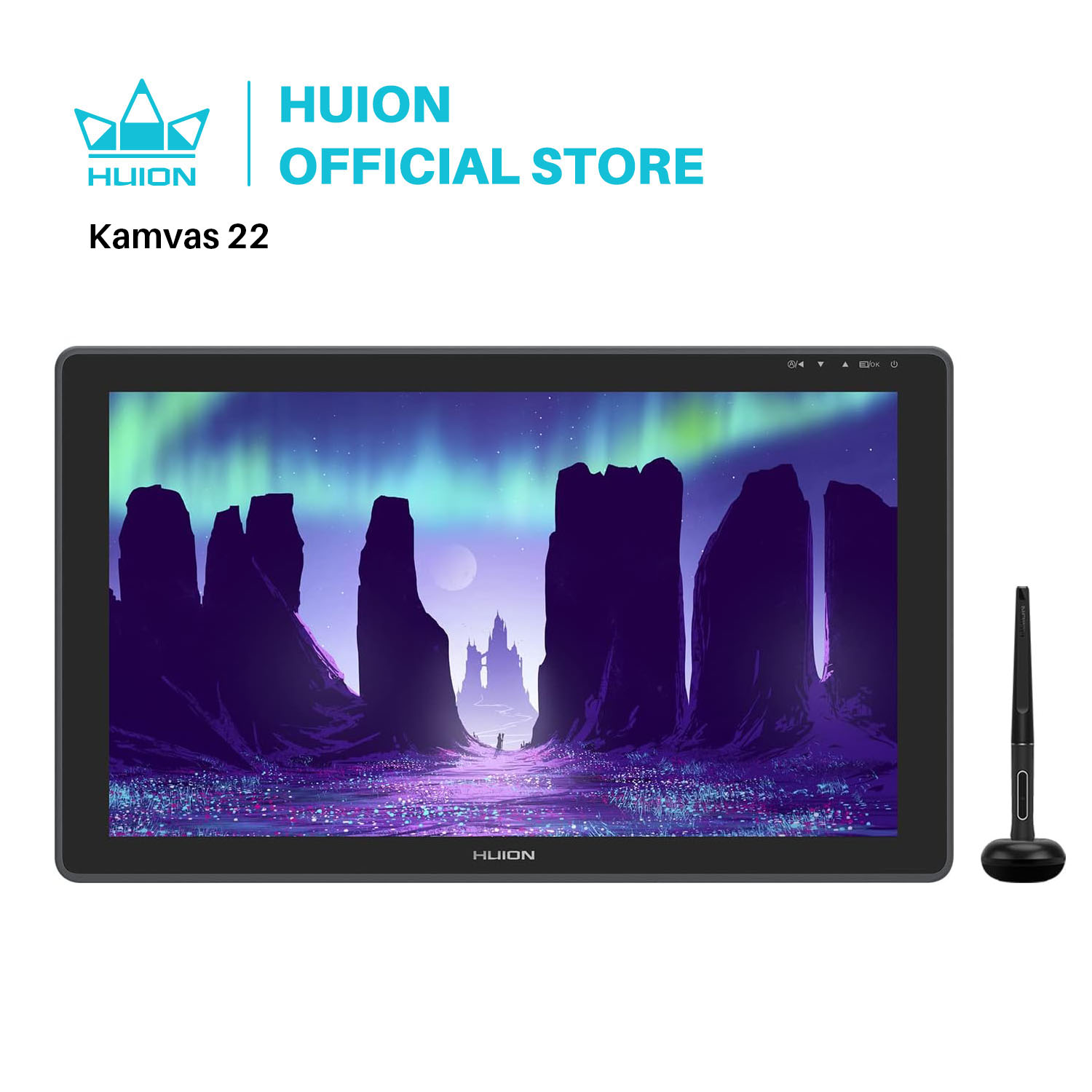 HUION Kamvas 22 グラフィックペンタブレットモニターペンディスプレイ 21.5 インチアンチグレアスクリーン 120%s RGB Windows Mac と Android デバイス