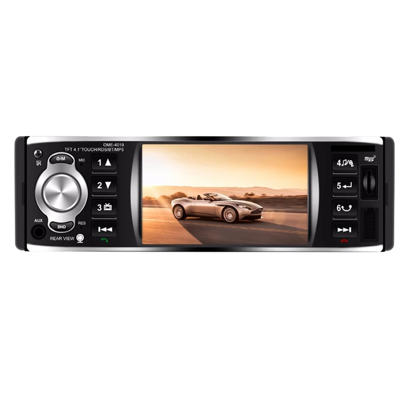 1Din 4.1 インチカーラジオプレススクリーン自動オーディオステレオ Fm Bluetooth 2.0 Mp5 プレーヤーリアビューカメラ Dme-4013