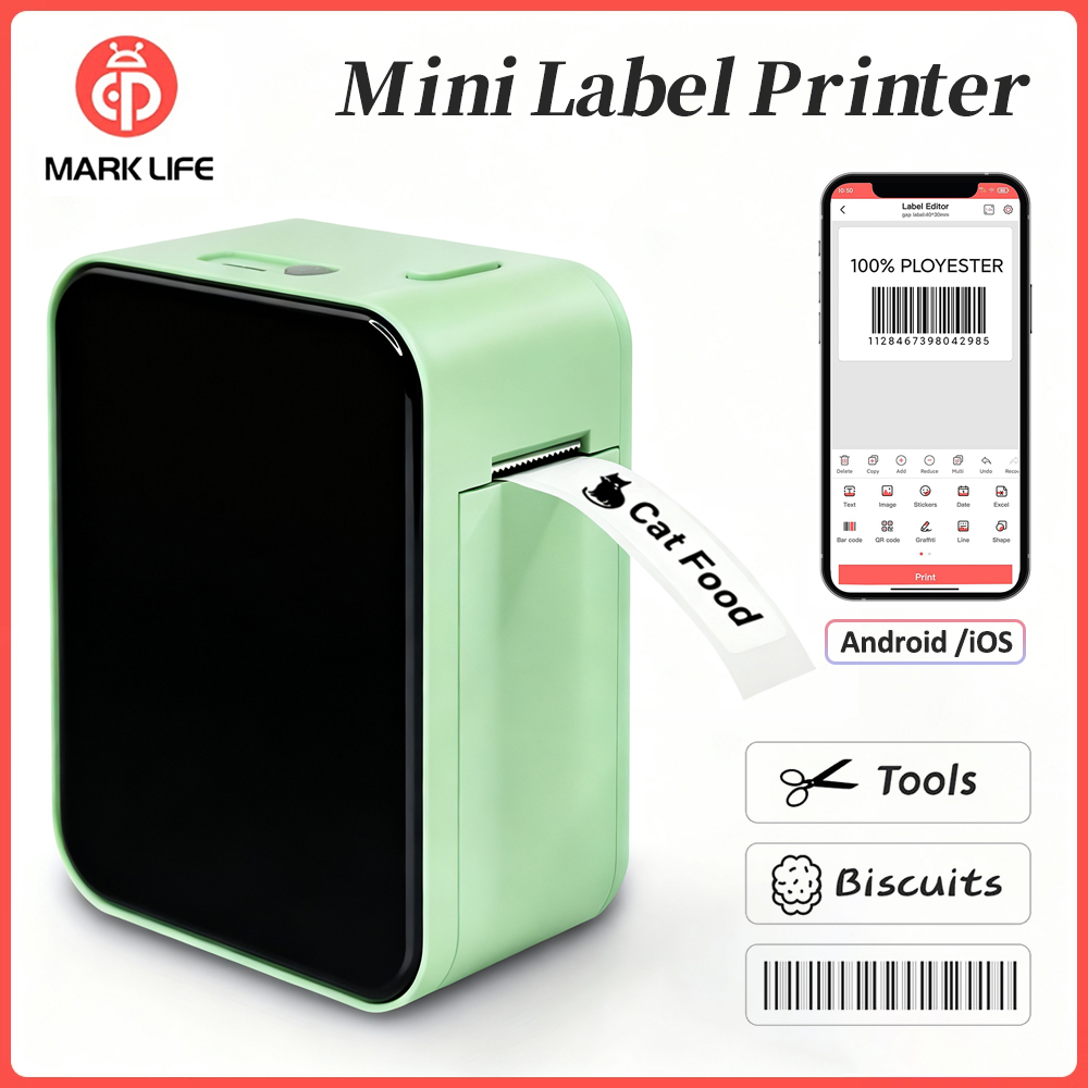 Marklife P15 ミニラベルプリンタポ​​ータブルサーマル Bluetooth 粘着紙プリンタステッカーメーカーインクレスタグラベリングマシン