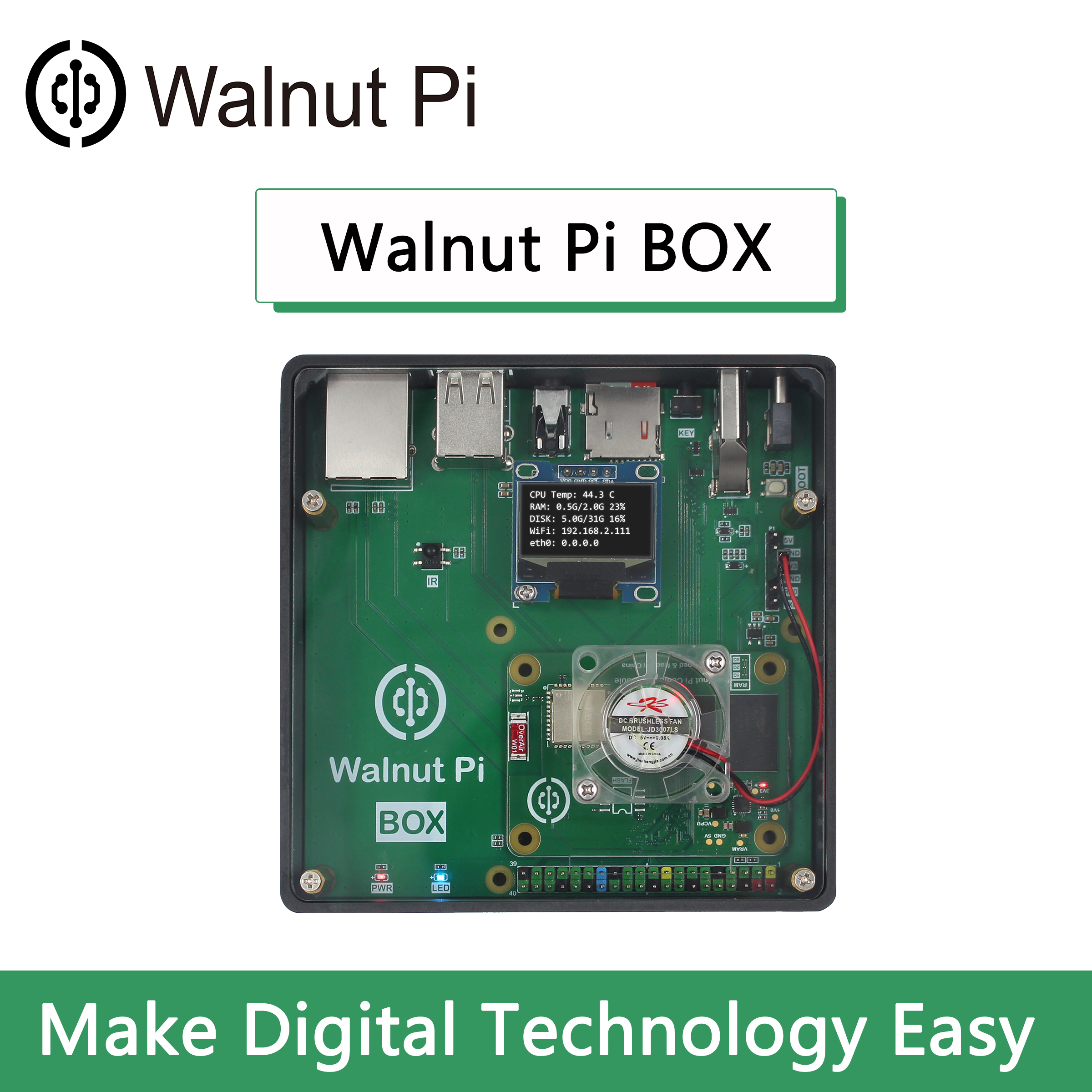 Walnut Pi BOX 1/2/4GB Allwinner H618 WiFi Bluetooth ミニ PC 開発ボード SBC シングルボードコンピュータ WalnutPi Raspberry Pi