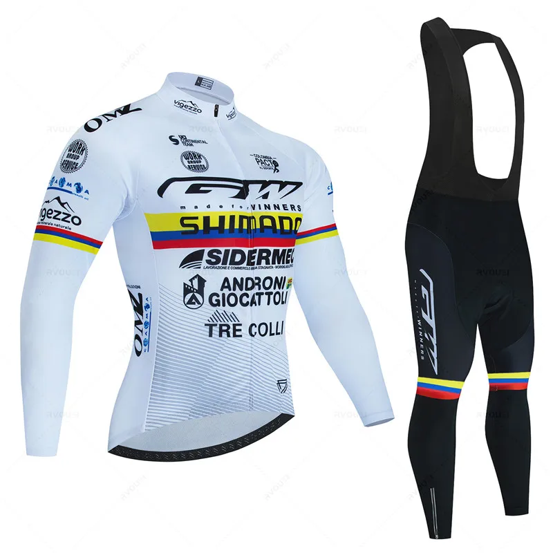 Gw Columbia 長袖サイクルジャージセット 速乾サイクルウェア バイクユニフォーム MTBウェア 自転車ウェア 秋