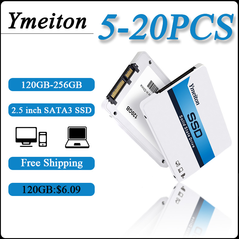 Ymeiton 5-20 個 120 ギガバイト 128 ギガバイト 240 ギガバイト 256 ギガバイト工場卸売 2.5 インチ SATA3 SSD 内蔵ハードドライブコンピュータソリッドステートドライブチップ