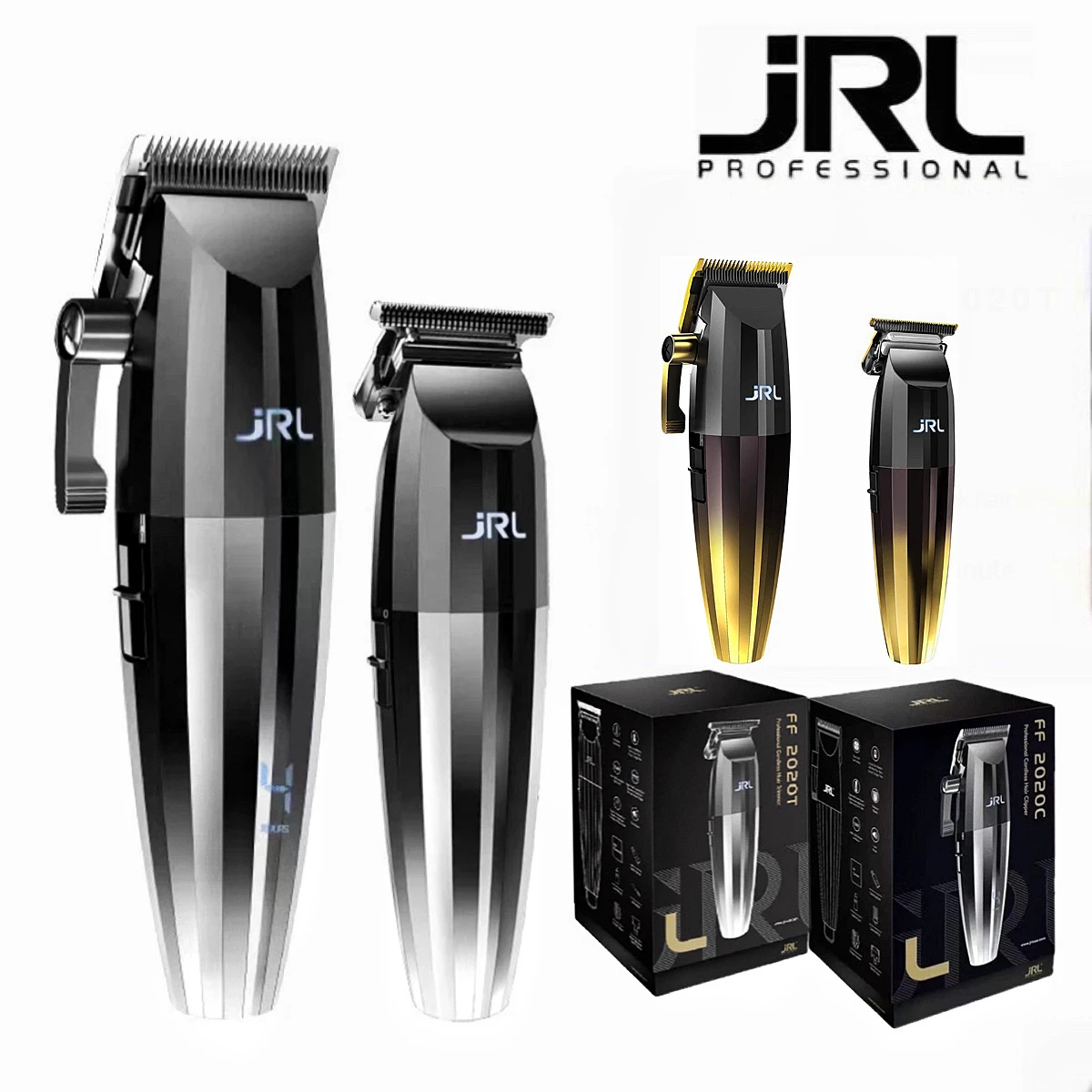 アメリカオリジナル JRL バリカン 2020C 2020T ゴールドシルバーヘアサロンプロのヘアスタイリスト高品質ツール