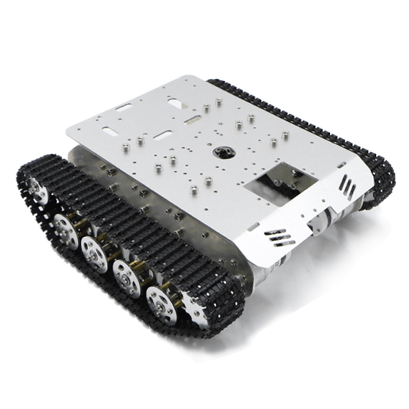 最安 8 キロ大荷重衝撃吸収追跡ロボットタンク車シャーシスマート車両 Arduino 用 12v 金属エンコーダモーター付き