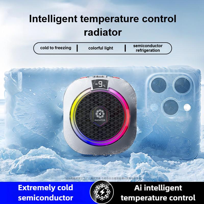 新しい TH16 プロモバイルクーラー 24 ワット磁気クリップオン氷冷却ラジエーターデジタルディスプレイ RGB ライトゲーム温度制御