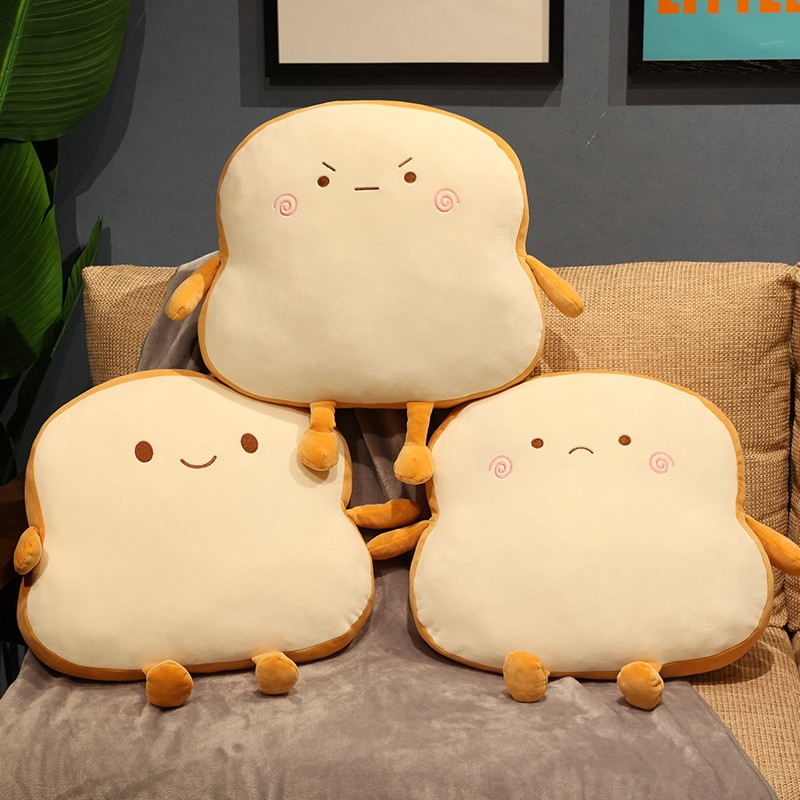 トーストパン枕 面白い食べ物ぬいぐるみ枕 小さなかわいいぬいぐるみトーストソファ枕 大人用ギフト ホームベッドルーム装飾