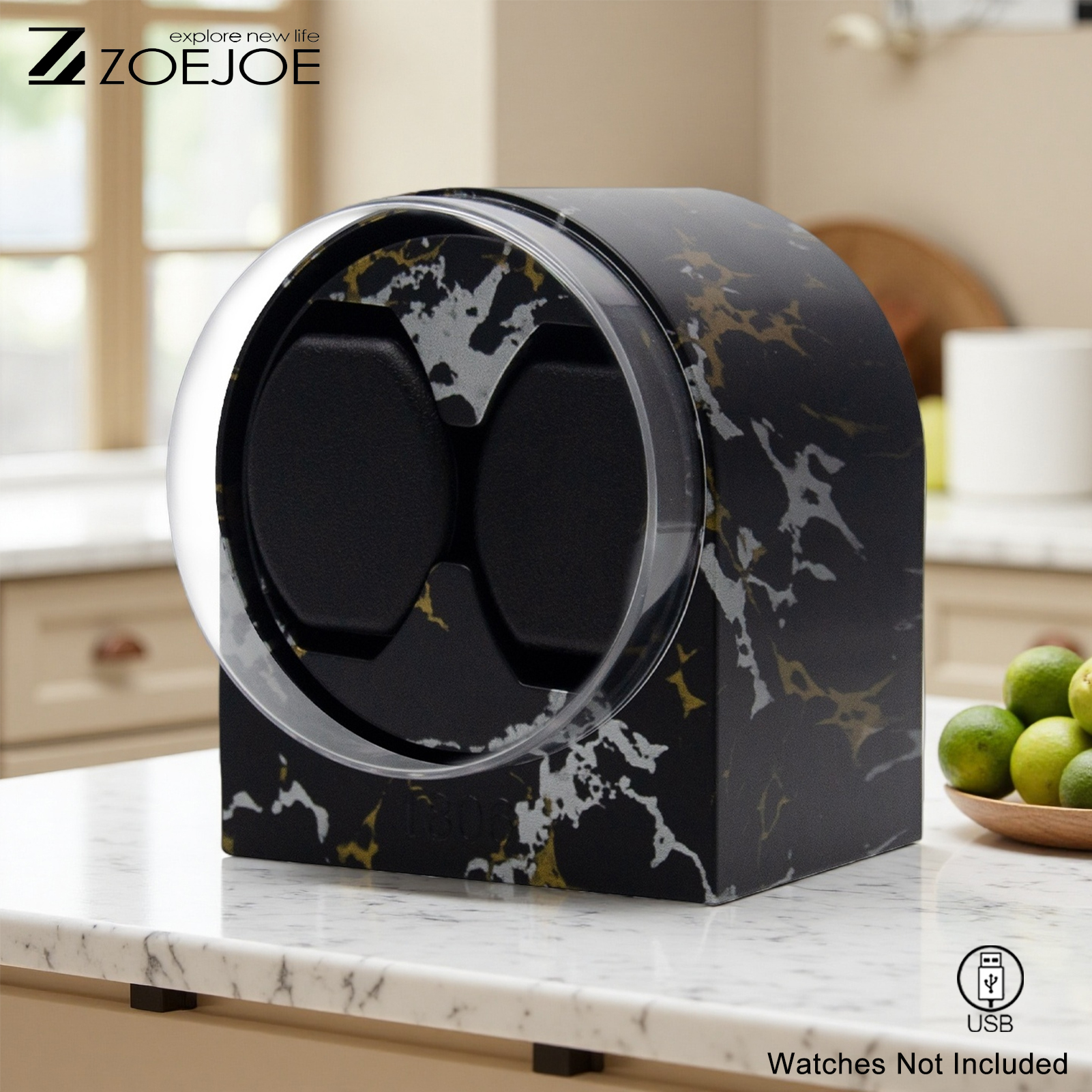 ZOEJOE ウォッチワインダー 2 スロット USB ケーブル静音モーター時計収納ケース男性と女性の腕時計にフィット友人への誕生日プレゼント