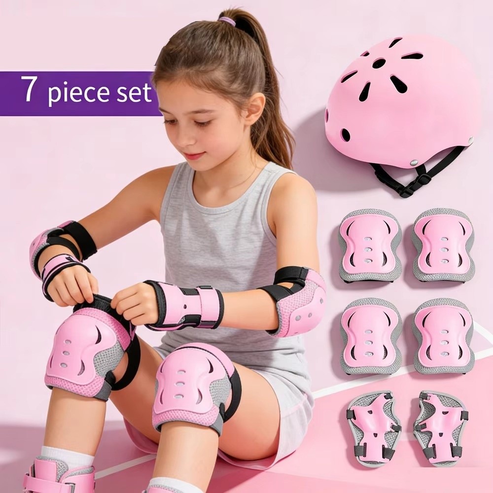 新しい高品質 7 ピース/セット調節可能なガード保護具セット厚みのある衝撃吸収膝パッドと肘パッド通気性