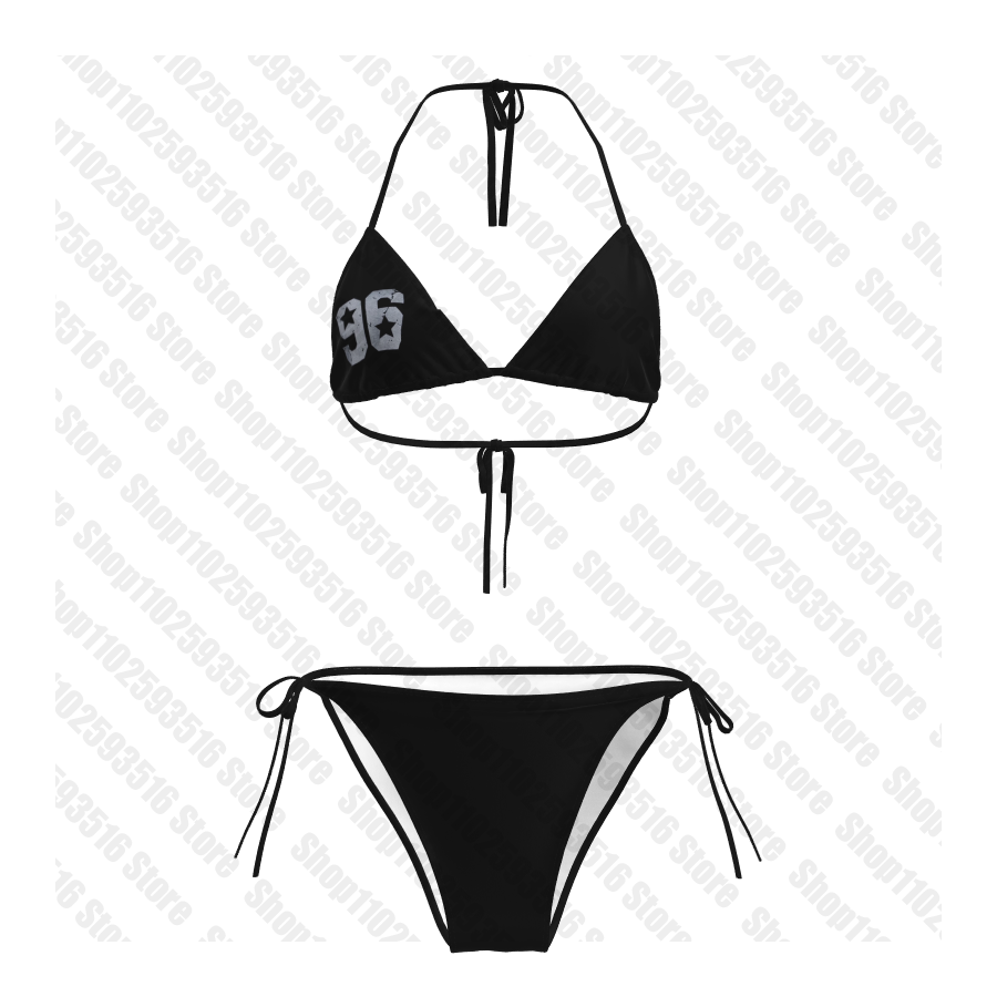 かわいいミニビキニ Y2k 女性の水着原宿ビーチパンクブラックグラフィック 2025 トレンドビキニセットエモホリデー水着水着