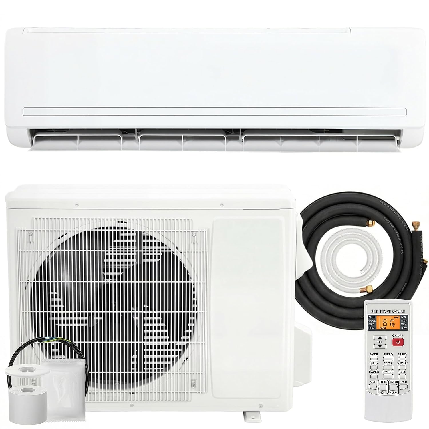 24000 BTU ミニ スプリット エアコンおよびヒート ポンプ、19 SEER2 230V 最大 1500 平方フィート冷却、エネルギー効率の高いダクトレス、カスタマイズ