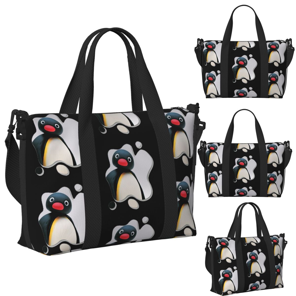 ピングー Pinga ペンギン テレビ ビーチ トラベルバッグ 大容量トートバッグ ジム スポーツ レディース ショッピング ダッフル ショルダーバッグ