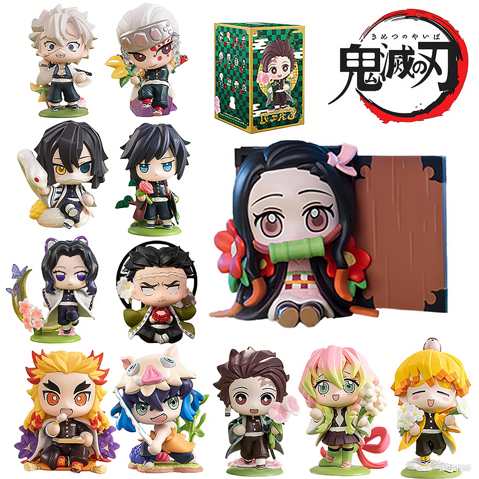 デーモンスレイヤー竈門炭治郎禰豆子アニメ漫画フィギュアブラインドボックスクリエイティブパーソナライズされた彫像モデル装飾品サプライズギフトボックス