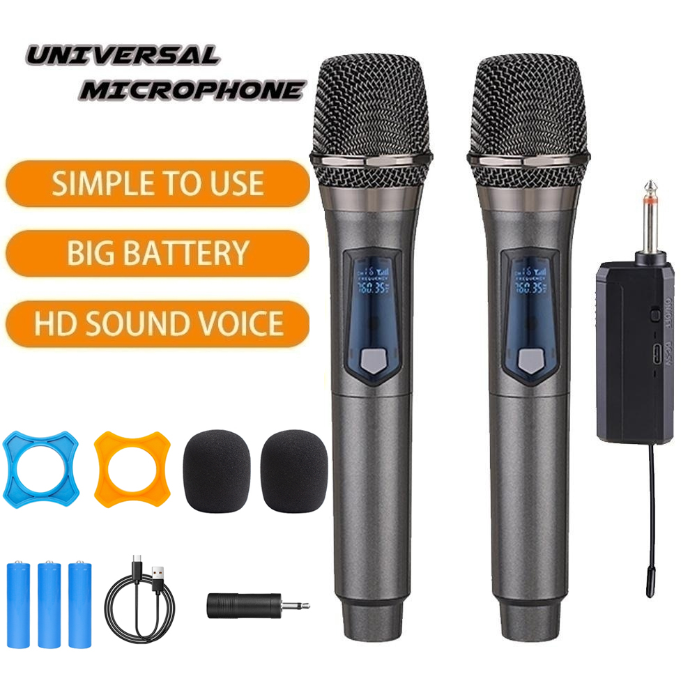 ワイヤレスマイク 2 チャンネル UHF プロハンドヘルドマイクマイクパーティーカラオケプロ教会ショー会議