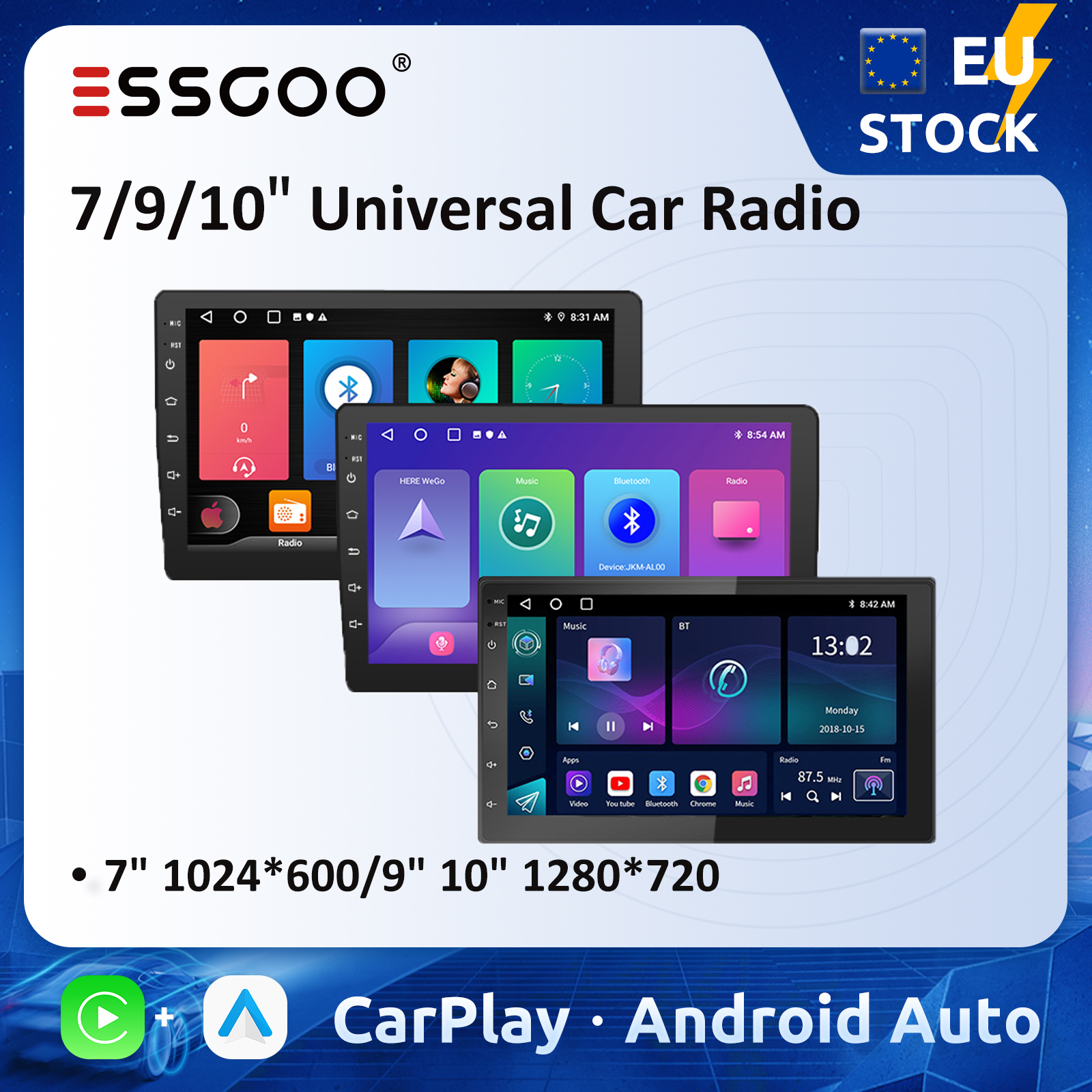 ESSGOO 7 9 10 "カーラジオ Android 自動 Carplay カーステレオマルチメディアプレーヤーユニバーサル WIFI GPS Autoradio カーインテリジェントシステム