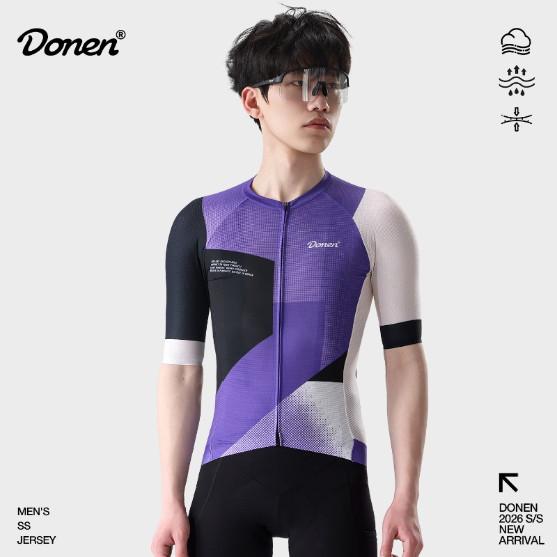 DOENEN 春夏新作男性と女性の軽量高伸縮性プロサイクリングシャツ吸湿発散性ショート Sl