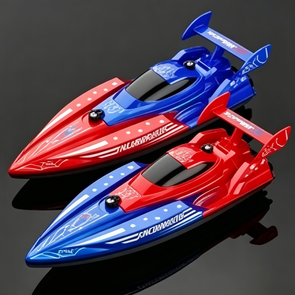 スパイダーテーマのデュアル RC ボートセット、防水 2.4G レーシング容器、夏のプール湖遊びおもちゃ、男の子、女の子用
