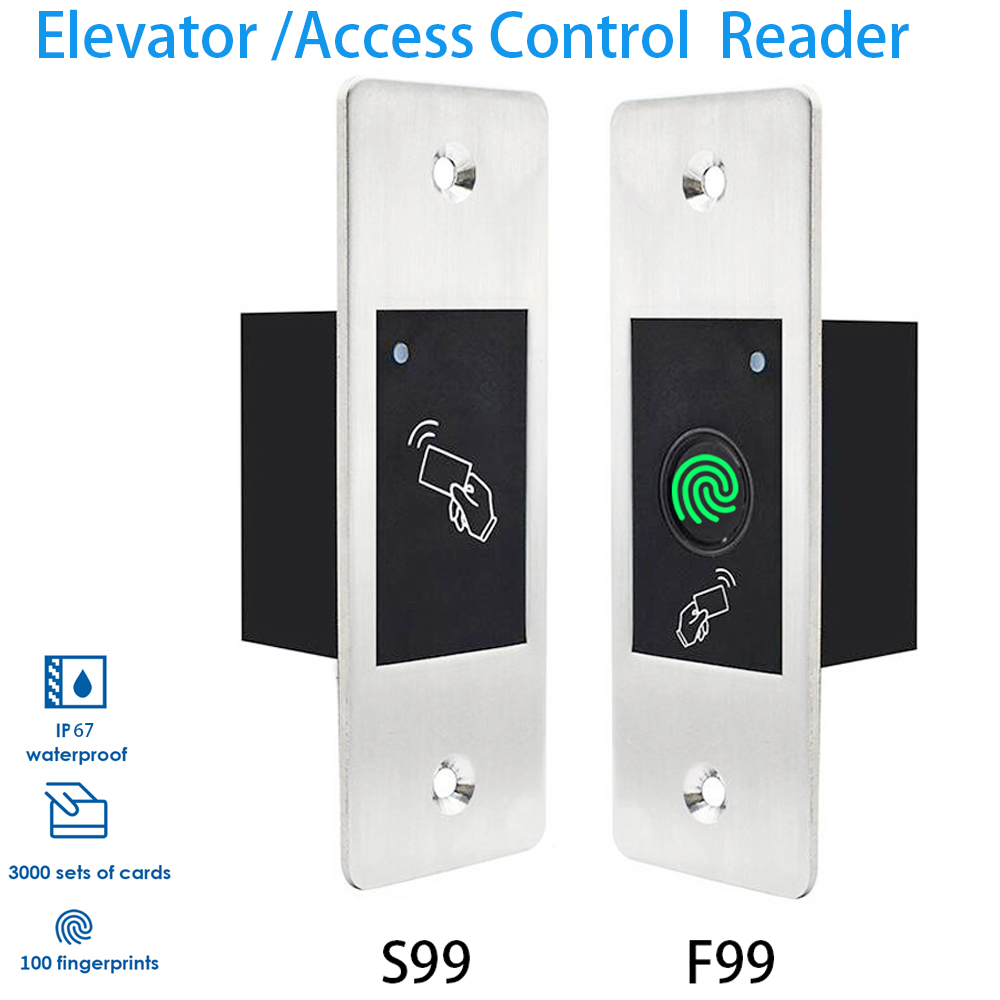 ミニエレベーター RFID リーダーキーレスドアオープナー金属アクセス制御 IP67 防水埋め込み指紋リーダー 9-18V