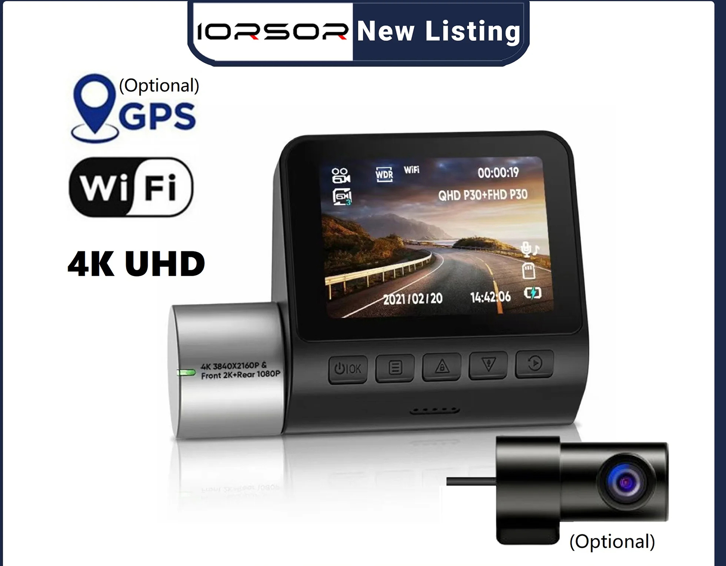 ダッシュカム 4K GPS WIFI 24 時間駐車モニター ダッシュカム 車 Dvr デュアルカメラ フロントとリア ナイトビジョン Dvr ミニビデオレジストレーター