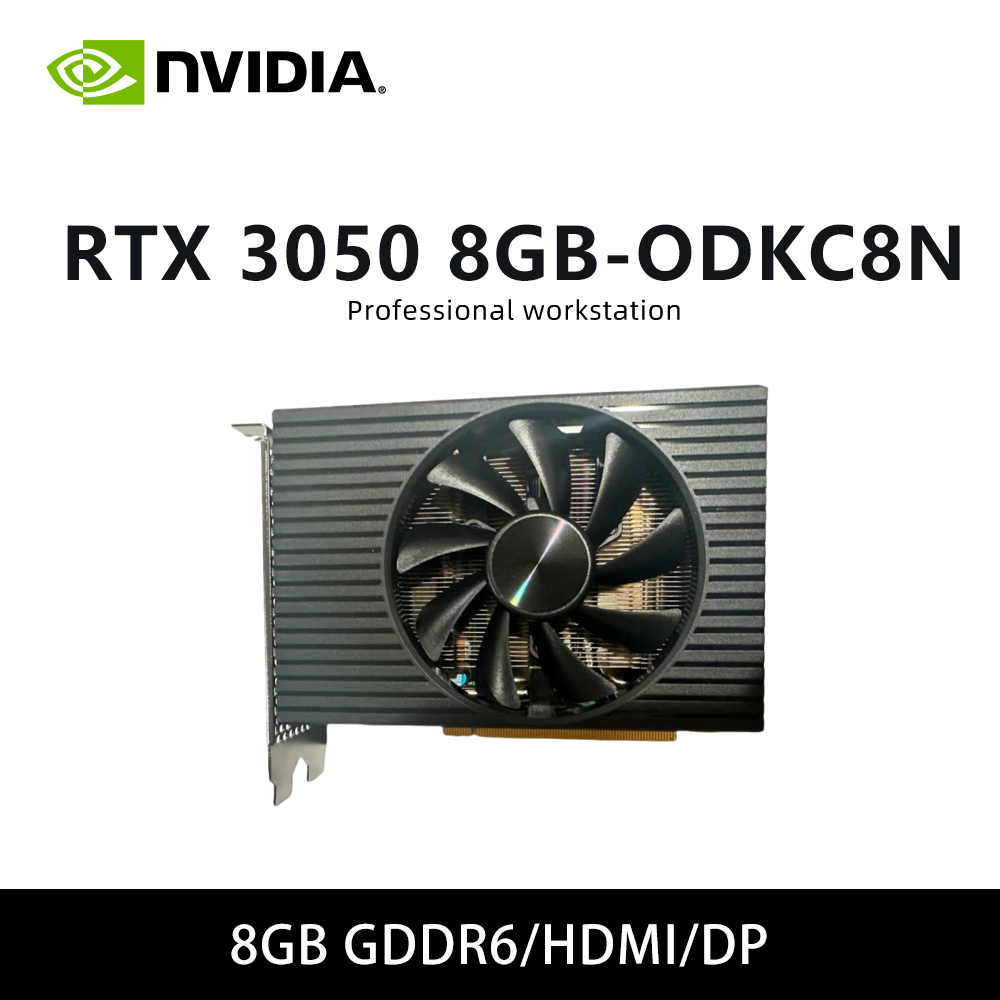 RTX 3050 8G GPU 0DKC8N 8G GDDR6グラフィックカード、PCI-E 4.0対応、6ピンHDMI DPインターフェース、シングルファン搭載、デスクトップPCゲームまたはオフィス向け