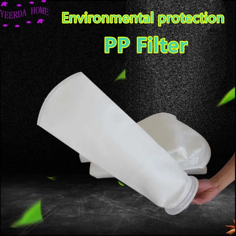 Wholesal105x380mm PP/ステンレスリング環境保護工業用フィルター靴下ポケットバッグ 0.2/0.5/5/10/25/75/100/200 ミクロン