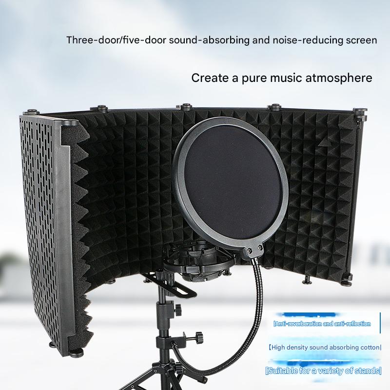 マイク防音カバーマイク吸音綿折りたたみ防風スクリーンライブレコーディングスタジオ