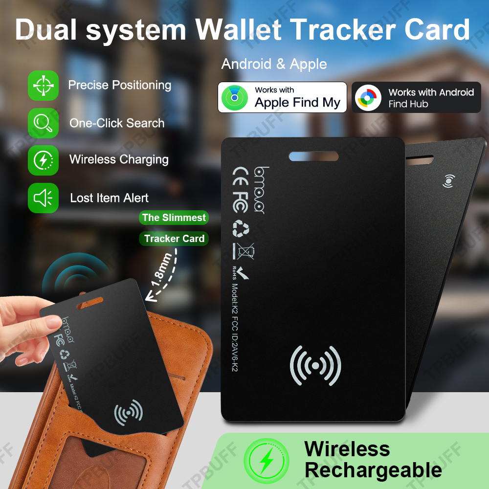 2026 新しい Bluetooth トラッカー IOS Android デュアルシステムスマートファインダー Google Find My ワイヤレス充電カード紛失防止デバイスキー