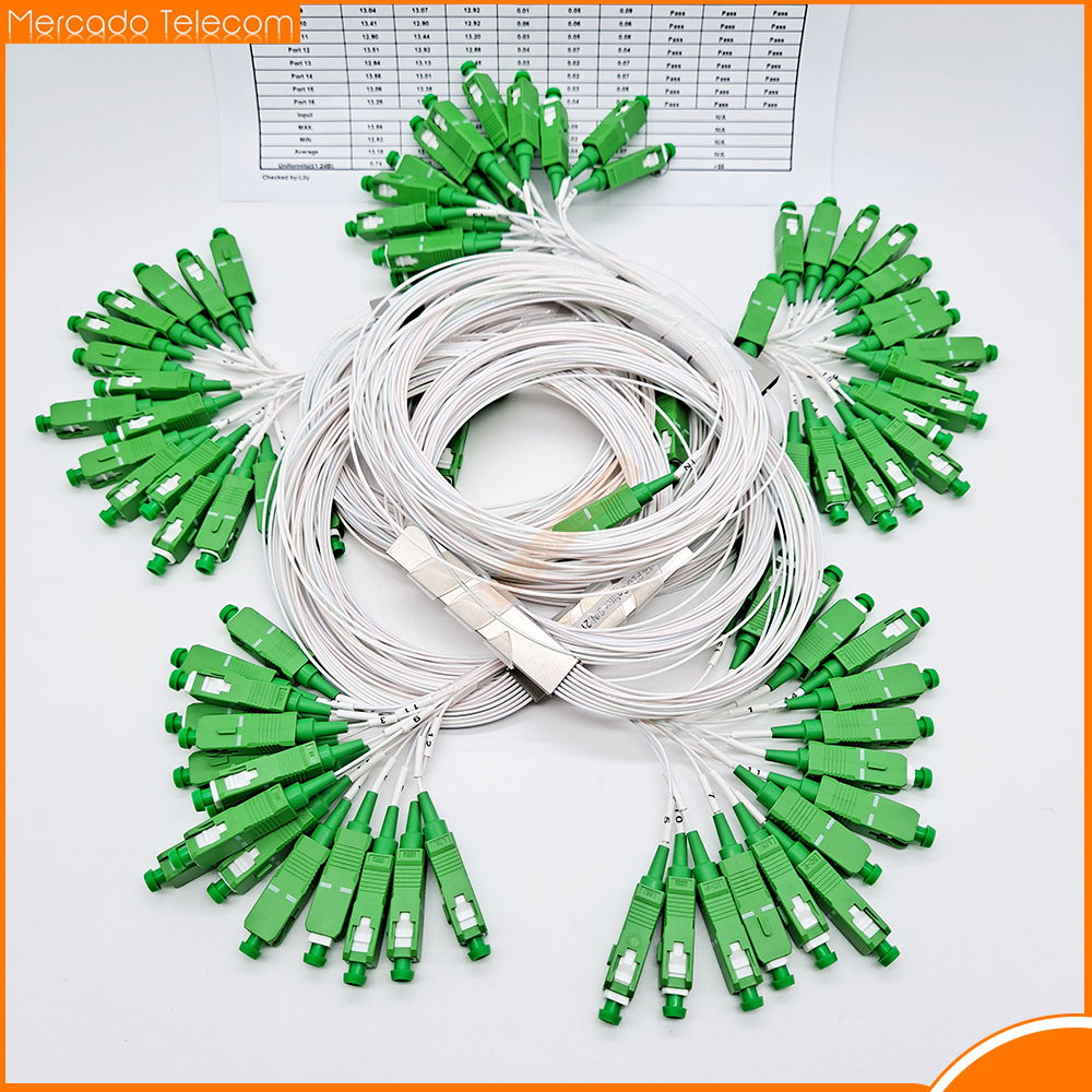 高品質 10 ピース/ロット 1x2 1x4 1x8 1x16 PLC SC/APC SM 0.9 ミリメートル高品質 1 メートル FTTH 光ファイバスプリッタ SC APC