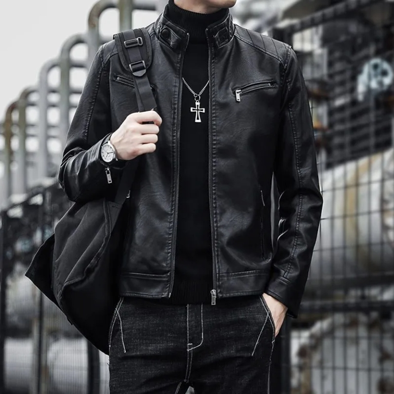 男性革スーツジャケット男性スリムフィットショートコート男性ファッションレザージャケットストリートカジュアルブレザージャケット男性上着