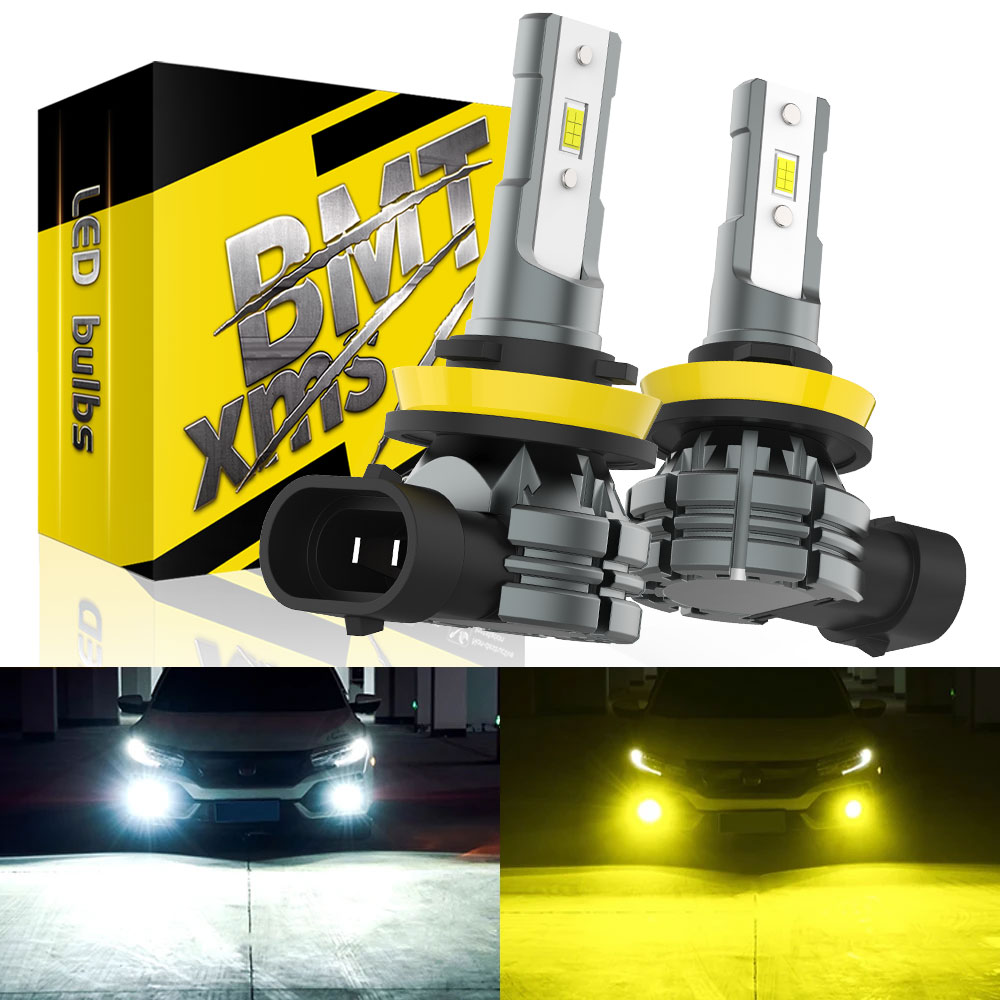 BMTxms H8 H11 LED フォグランプデュアルカラー 9005 H10 9006 HB4 車の電球スイッチバック黄白ヒュンダイジープジョートヨタマツダ