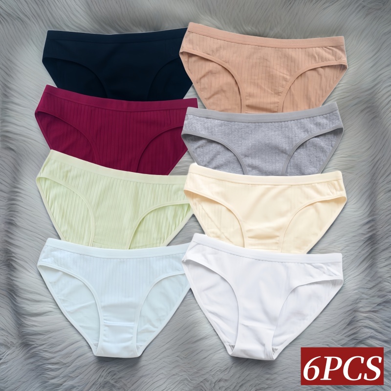 6 ピース/セット女性のパンティー綿の下着ローライズブリーフ女性パンツセクシーなランジェリー無地通気性パンティ