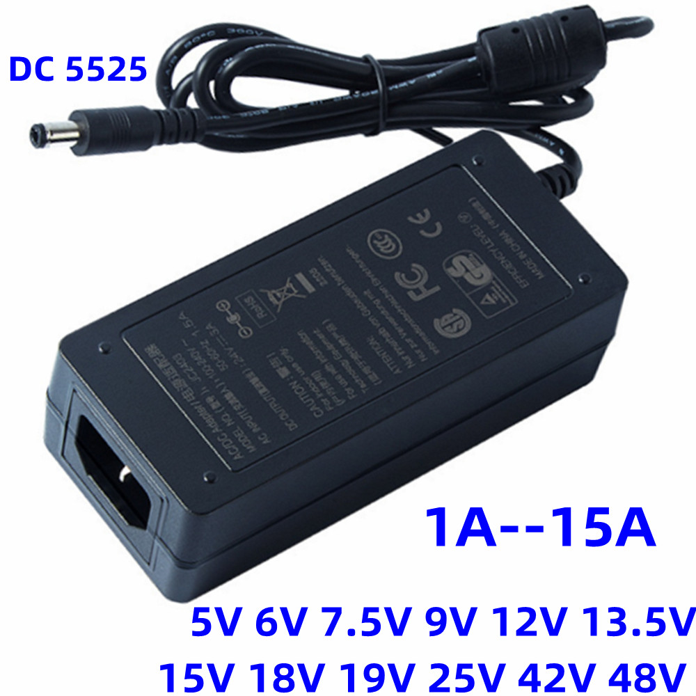 DC 5V 6V 7.5v 9V 12V 13.5V 15V 18V 19V 25V 31V 42V 48V 2A 2.5A 3a 3.5A 4A 5A 6A 6.32a 7 8A 9A 10A 12.5A 15A 電源アダプタ
