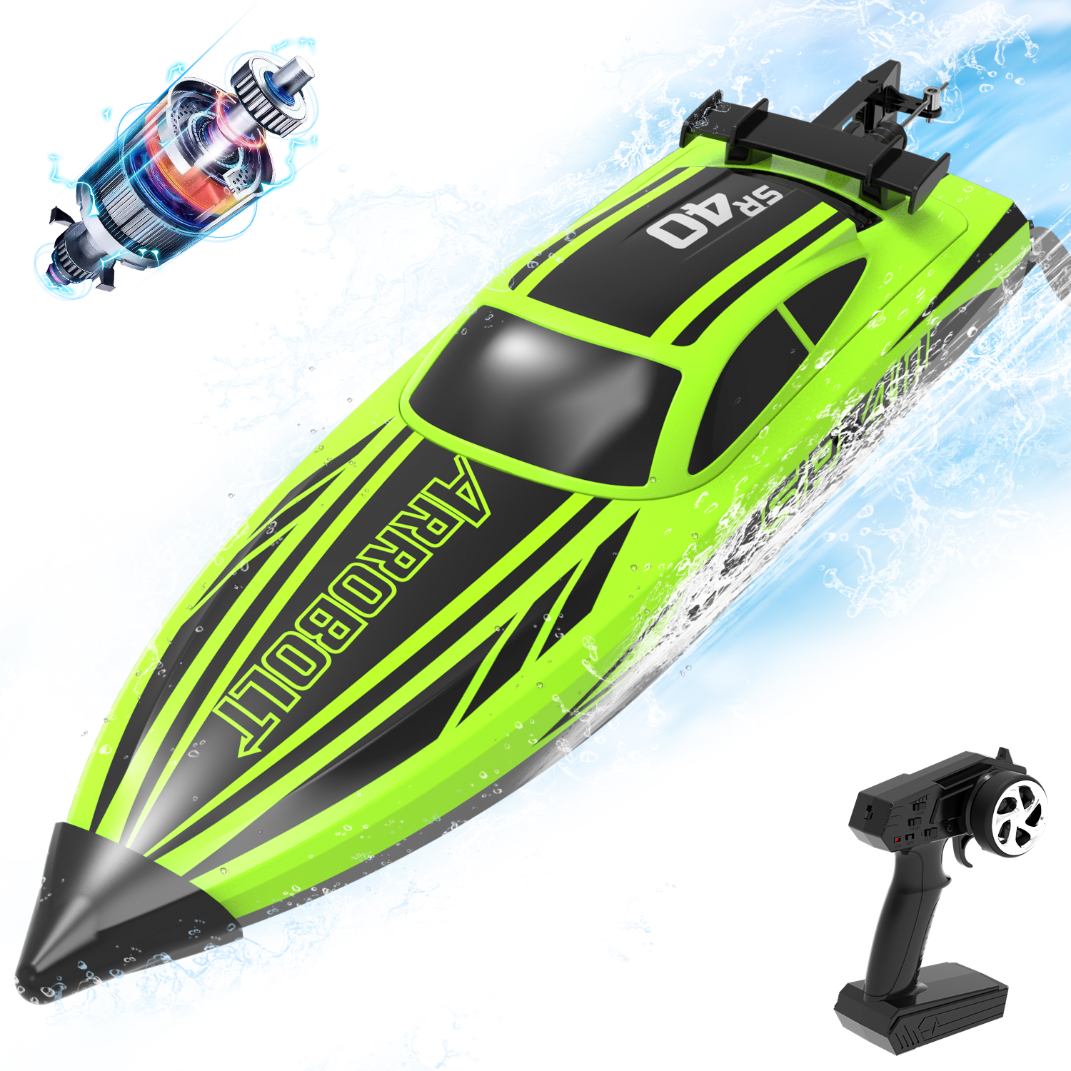 VOLANTEXRC RC バッテリーボート ブラシレスモーター フル比例 35 MPH 高速プロレーシング水上バイク スピードボート