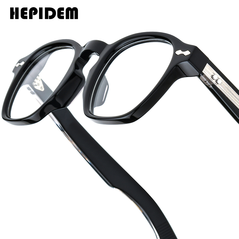 HEPIDEM アセテート眼鏡フレーム男性レトロジョニーデップスクエア日本製手作り眼鏡 Jmm メガネヴィンテージ眼鏡