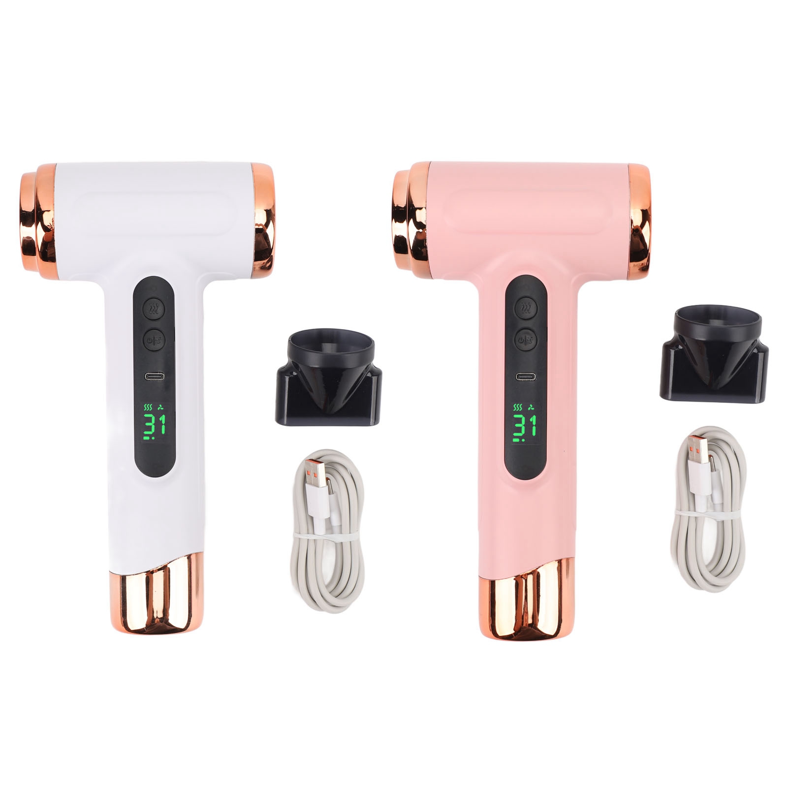 ヘアブロードライヤー 200W 15000mAh ポータブルヘアドライヤー USB 充電式 マルチモード 軽量 速乾 ノズル付き 旅行用