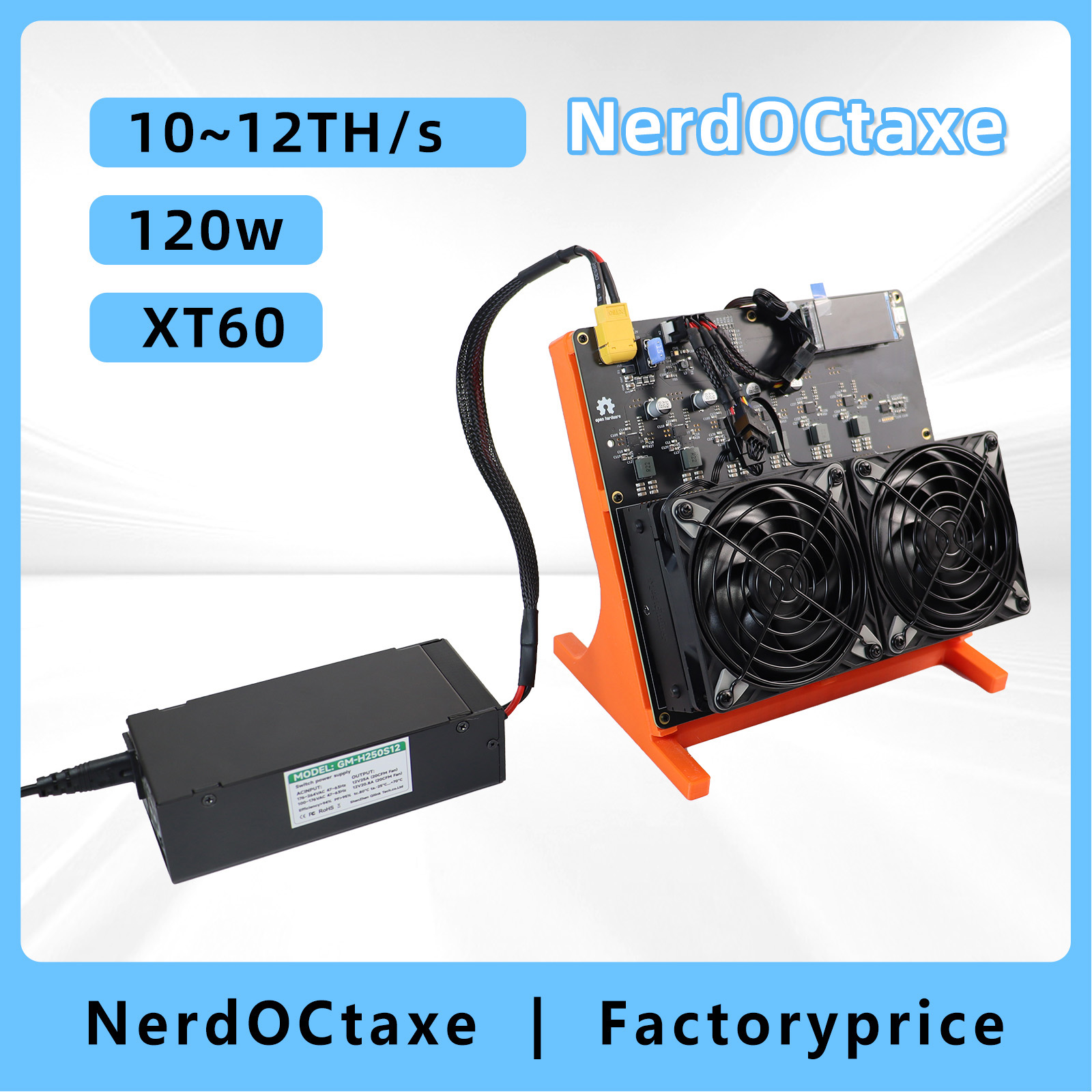 NerdOCTAxe Rev3.1 12TH/s ビットコインマイナー 200 ワット BM1370 ASIC チップ SHA-256 BTC ソロマイナーオープンソース家庭用マイニングマシン