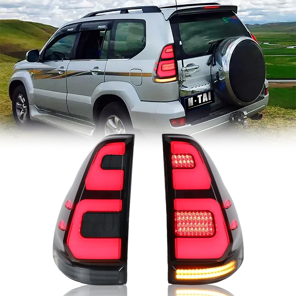 LED テールライトランドクルーザープラド 120 FJ120 LC120 2003-2009 リアランプテールライトダイナミックターンシグナルカーライトアセンブリ