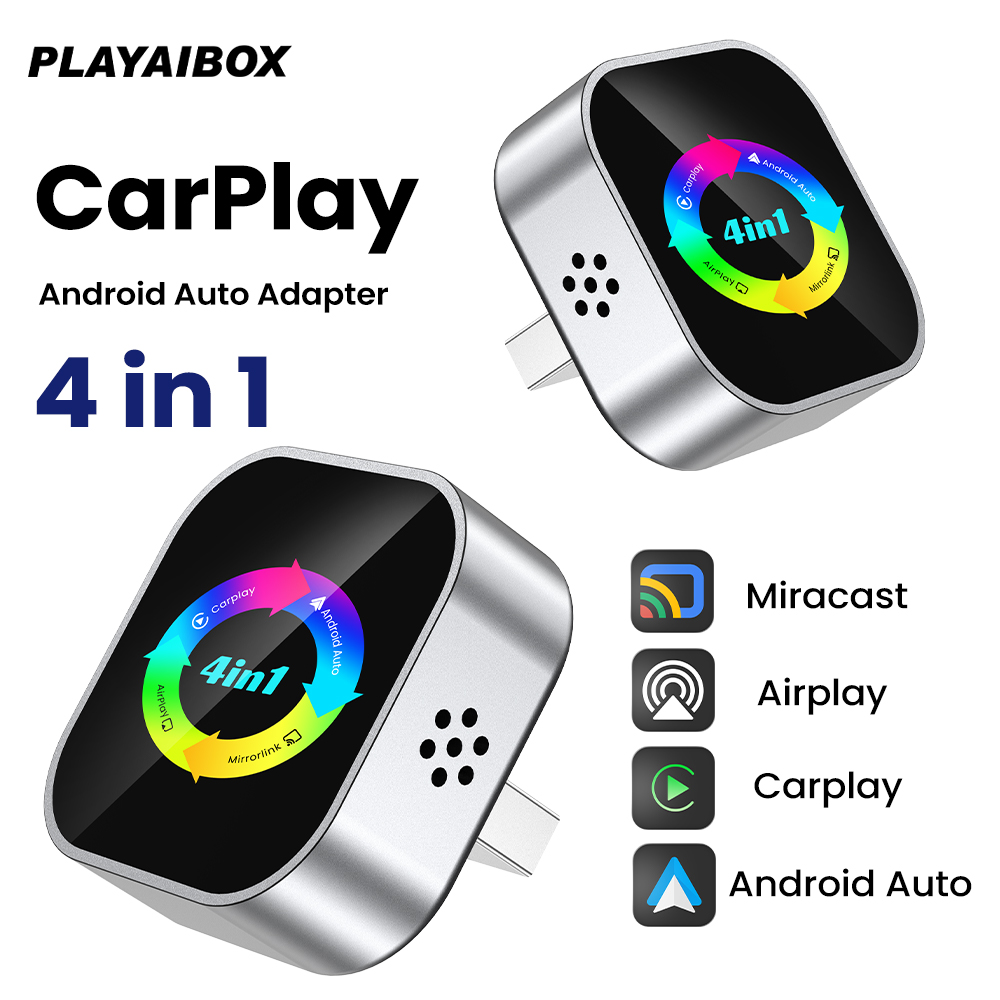 4-in-1 有線 - ワイヤレス CarPlay Android 自動 AirPlay ミラーリンク安定した Bluetooth アダプタアウディベンツトヨタ VW 日産ボルボ用
