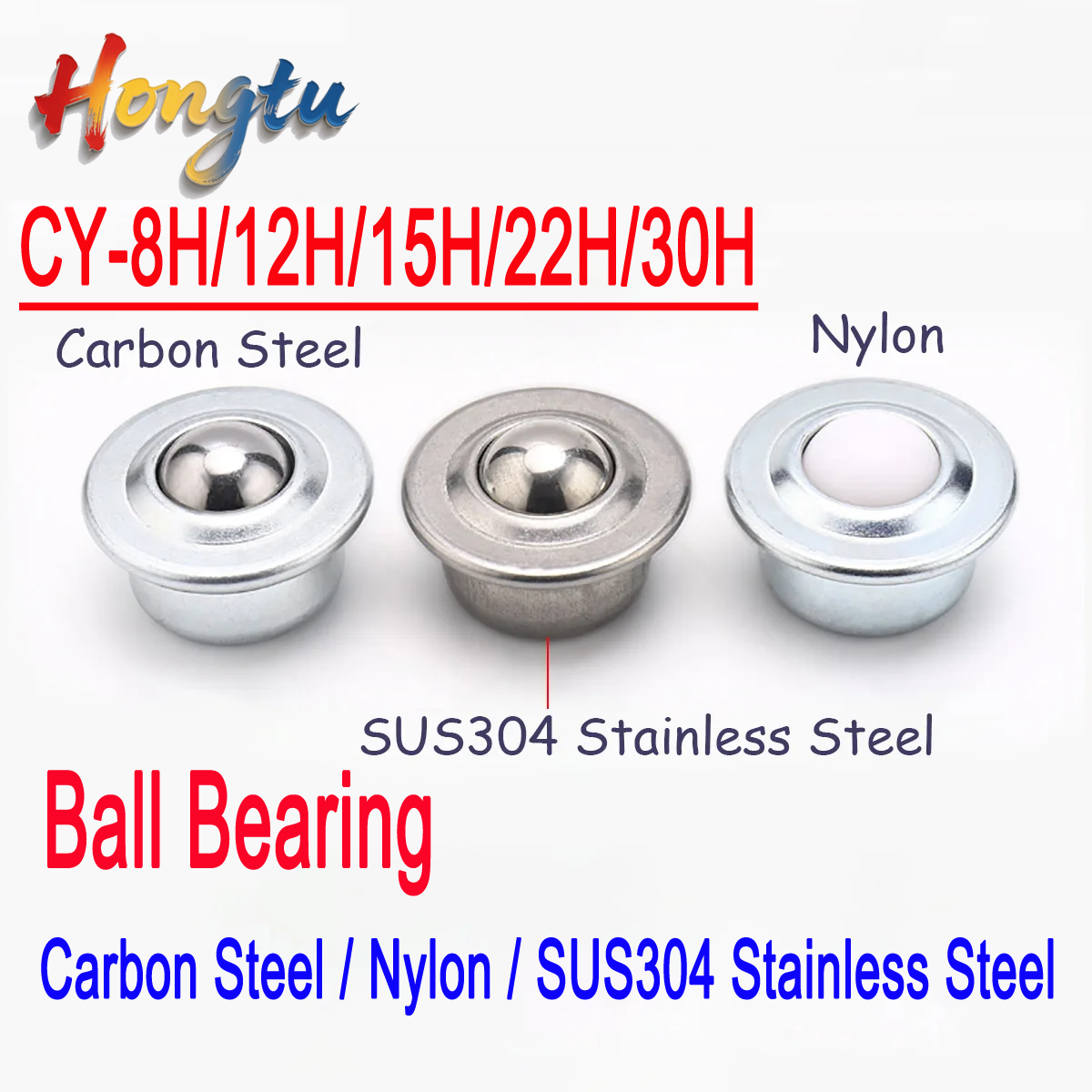 Hontu 1/2 個 CY-8H/12H/15H/22H/30H ボール転送ボールベアリングブルズアイホイール炭素鋼/ナイロン/SUS304 ステンレス鋼
