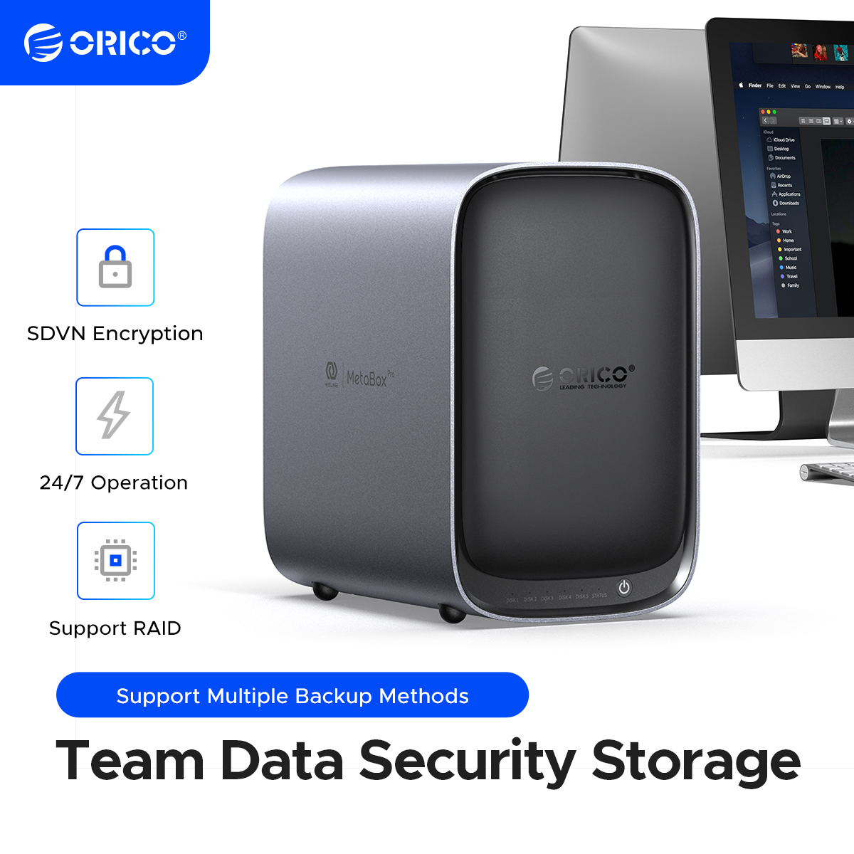 ORICO MetaBox Team Storage 3.5 インチ Type-C ネットワーク接続ストレージ サポート Docker マルチアカウント アクセス セキュリティ暗号化 NAS