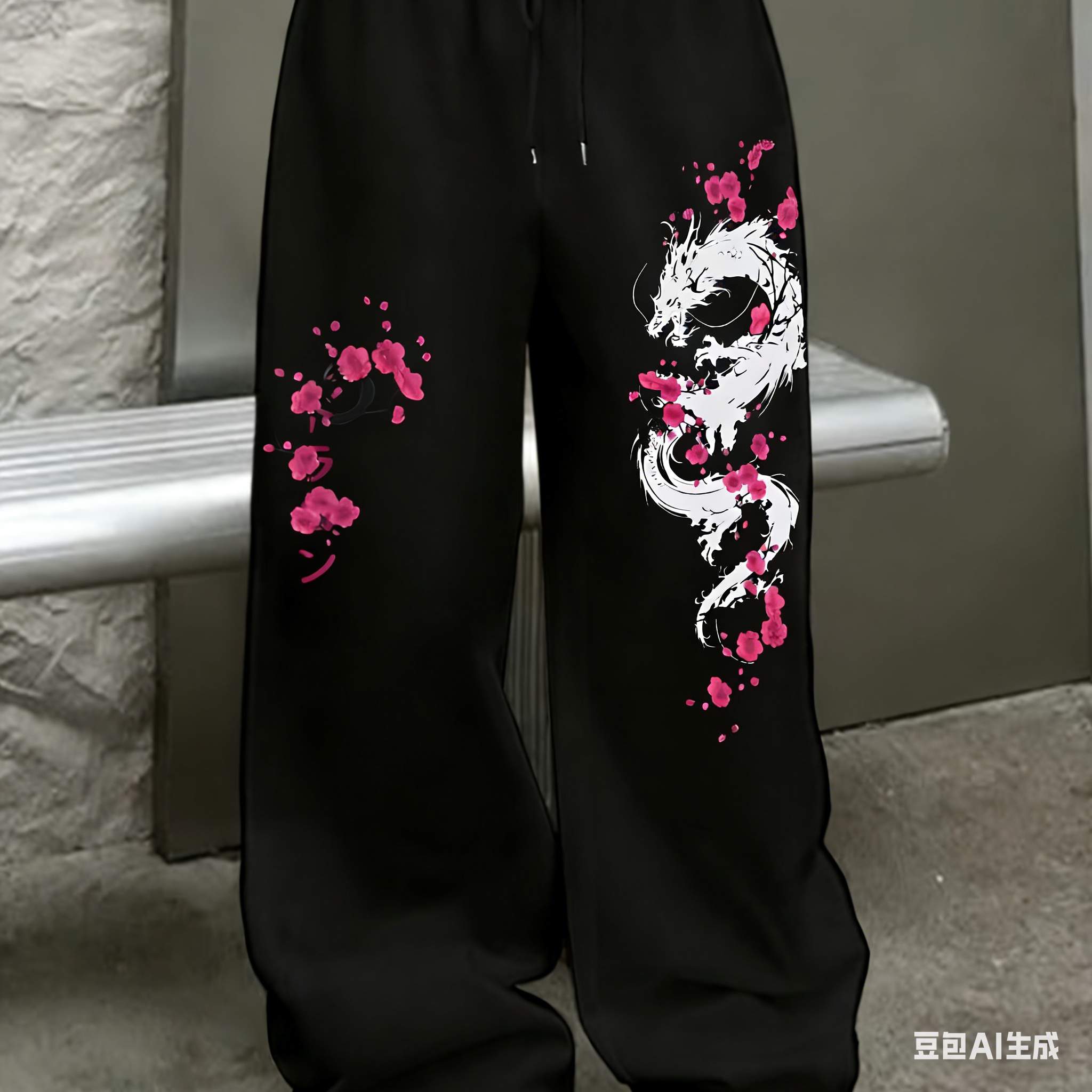 新しいドラゴン桜 3D プリントストリートトレンドファッションレトロレジャー特大ルーズ男性と女性のスポーツパンツ