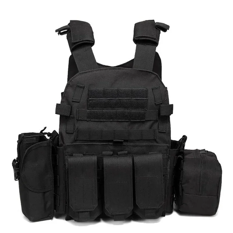 6094 ミリタリータクティカルベスト - MOLLE プレートキャリアボディアーマー戦闘軍 CS エアガン狩猟ウォーゲームポーチアクセサリー