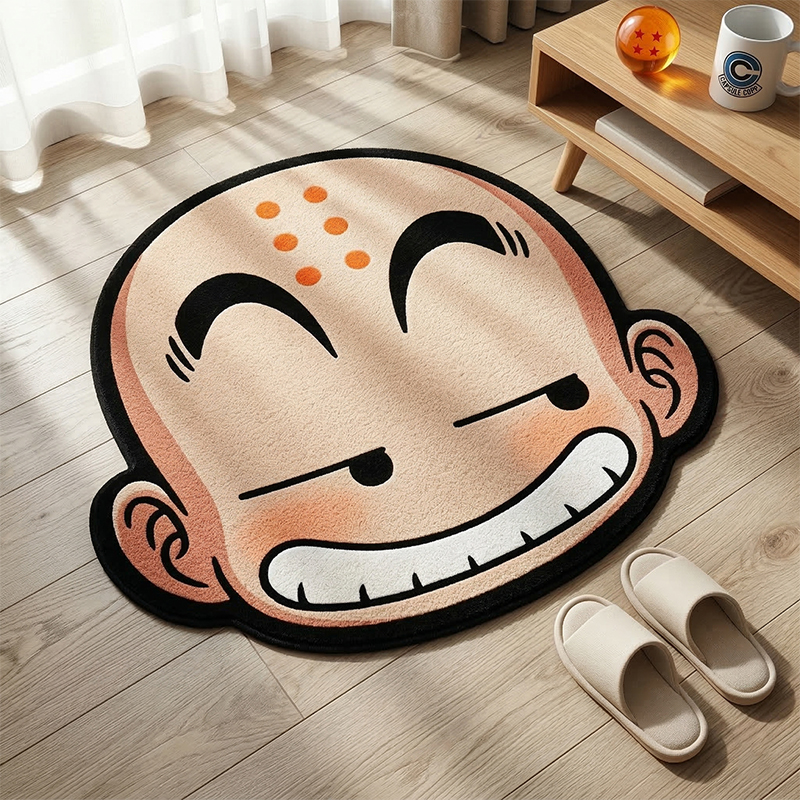 Dragon Ball Krillin Rug Funny Anime Floor Mat Anti-Slip Cartoon Carpet Bedroom Balcony Door Mat Otaku Room Decor
