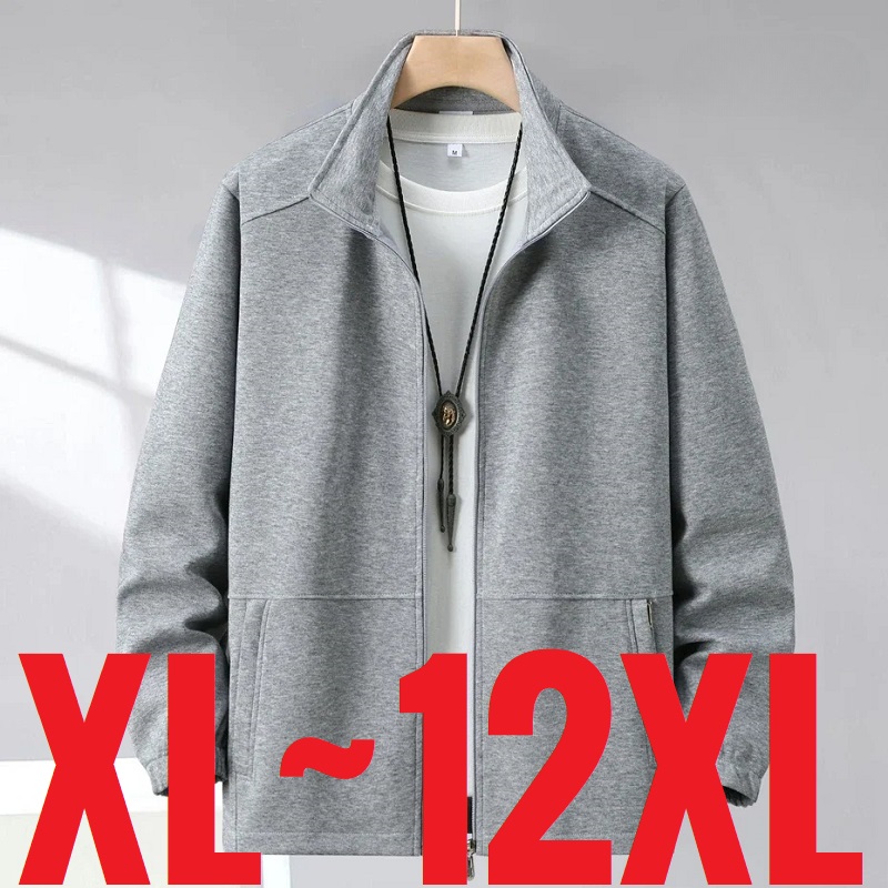 特大サイズメンズ春ジャケットスタンドカラージップアップコート男性プラス大 10XL 12XL ルーズカジュアルファッションワークウェアアウター