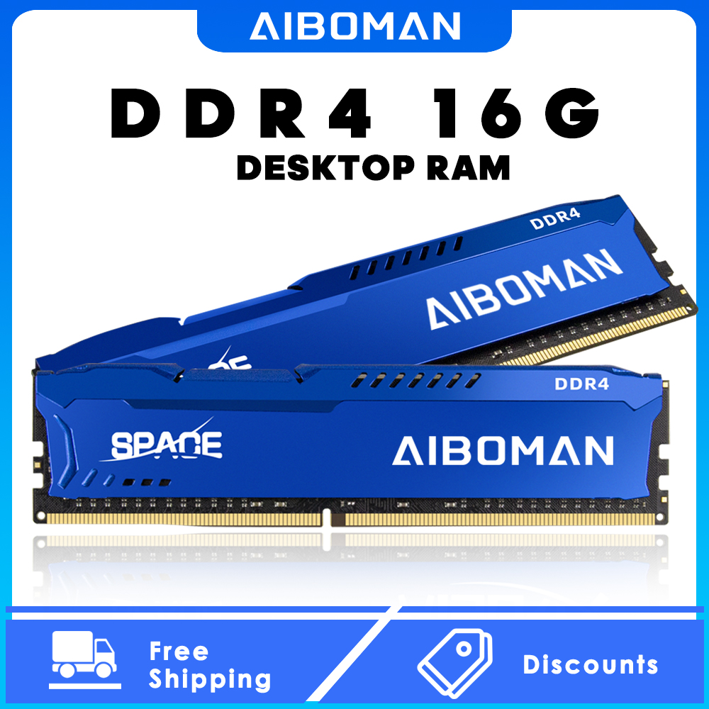 AIBOMAN RAM DDR4 16G 3200MHZ ゲーミングRAM ヒートシンク付き 新品 デスクトップ用 高速トランザクション 全マザーボード対応