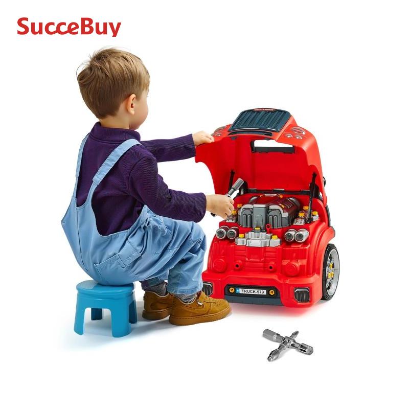 SucceBuy キッズメカニック車修理セット 60個 取り外し可能なパーツ付き